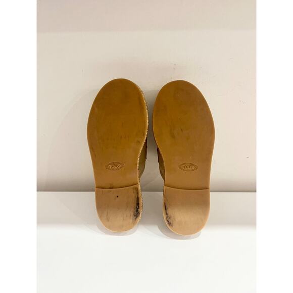 Tods Kate Leather/Raffia Slip On Platform Mules Slippers Natural Women's EU 38 - Picture 9 of 9